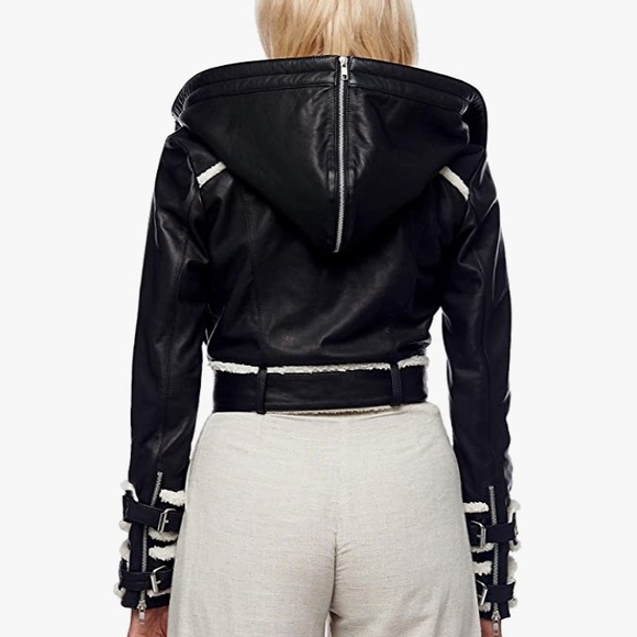 NWT  Jonny Cota Leather snd Sherpa 5⭐️Fave Hoodie Moto - Picture 3 of 11